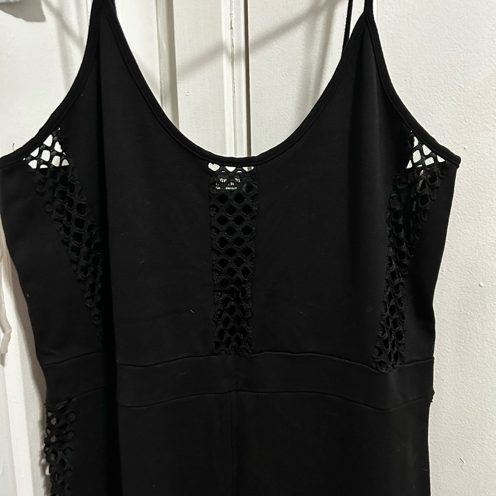 Fashion Nova Black Lace Detail Jumpsuit